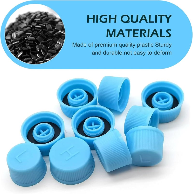 DACIRTY 10 PCS Car A/C Valve Core Caps, Leakproof Air Conditioning Hose Valve Covers with "H/L" Distinction on Top, High and Low Pressure Port Covers, Air Conditioning Valve Core Nuts (Blue) - Image 3